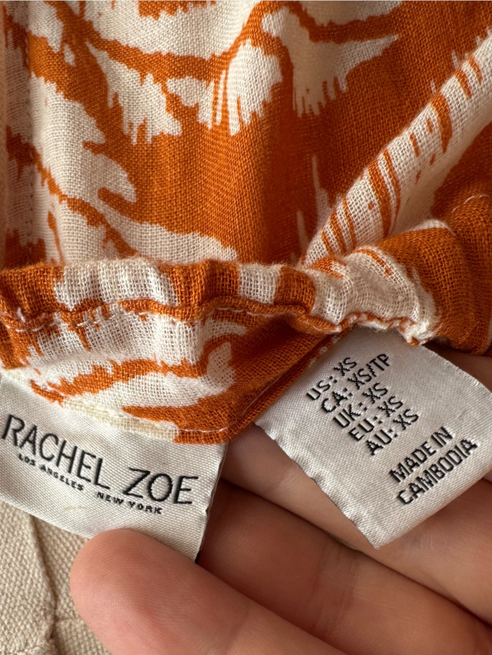 Rachel Zoe Tropical Linen Blend Dress XS Mustard Floral Vacation Beach Boho Cute - Picture 9 of 10